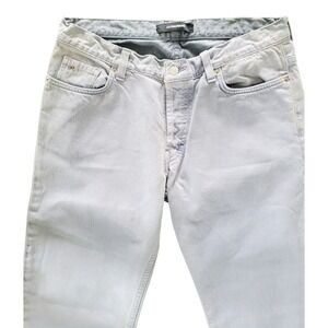 J.Lindeberg Lennon Twotone Denim Jeans Mens 34x34 Gray Wash Distressed Buttonfly